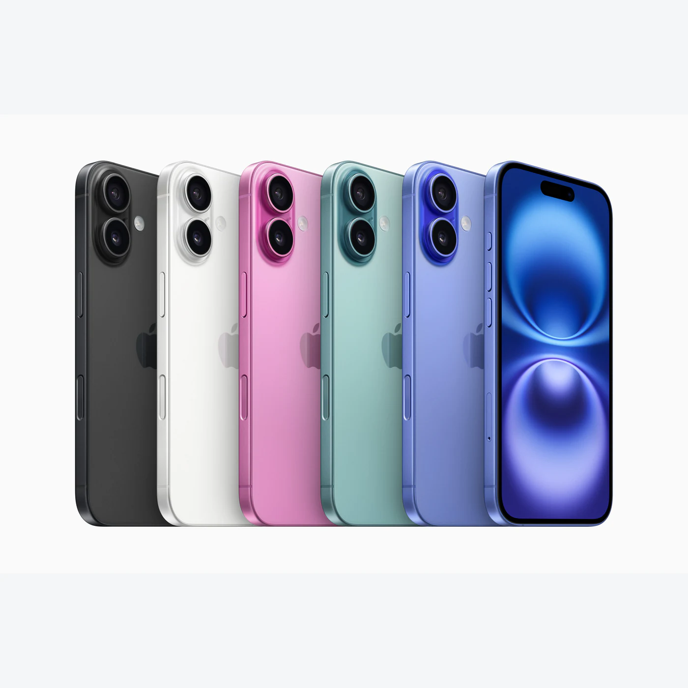 Vista posterior oficial de referencia de la gama iPhone 16; no es inventario de Tecno Express