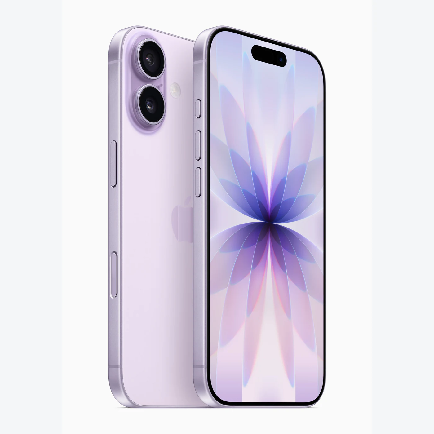 Vista frontal oficial de referencia del iPhone 17 lila; no es inventario de Tecno Express