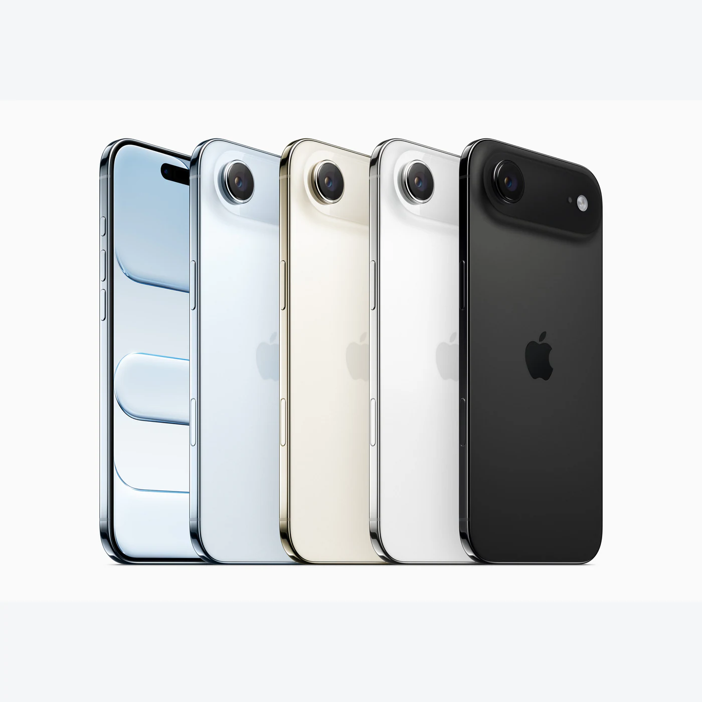 Vista frontal y posterior oficial de referencia del iPhone Air; no es inventario de Tecno Express